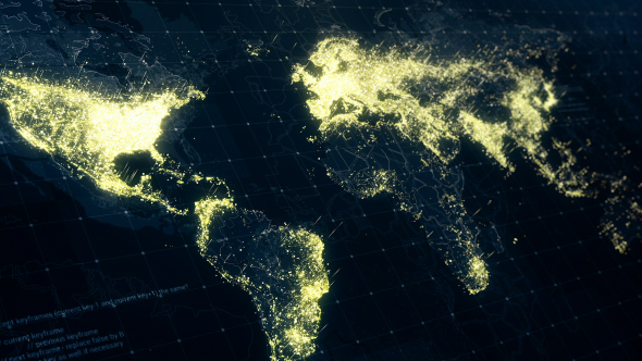 World Map At Night Hd, Motion Graphics | Videohive